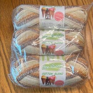 Icecream Cotton Blend Yarn - Brown and Cream